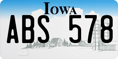 IA license plate ABS578