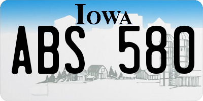IA license plate ABS580