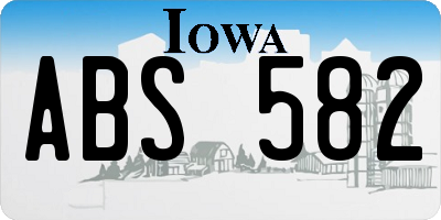 IA license plate ABS582
