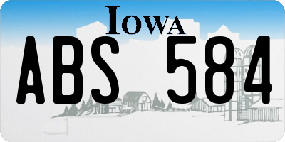 IA license plate ABS584
