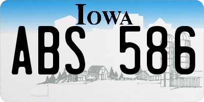 IA license plate ABS586