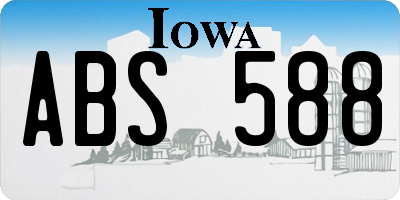 IA license plate ABS588