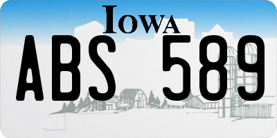 IA license plate ABS589