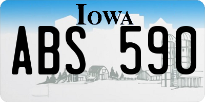 IA license plate ABS590