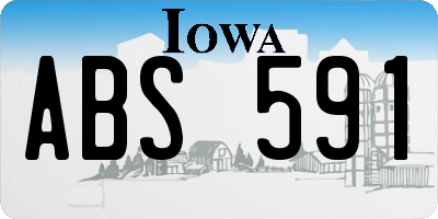IA license plate ABS591