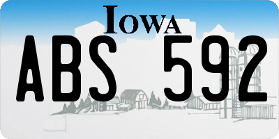 IA license plate ABS592