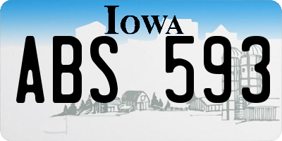 IA license plate ABS593