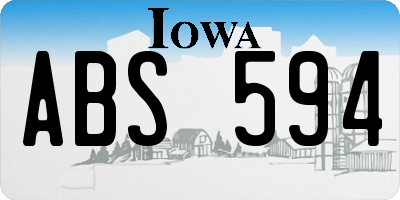 IA license plate ABS594