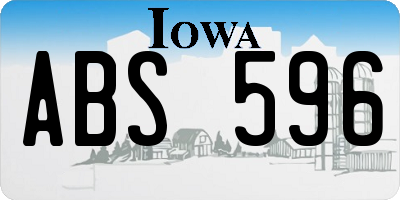 IA license plate ABS596