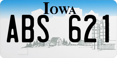 IA license plate ABS621