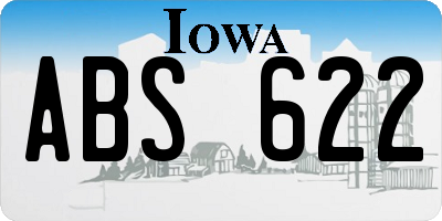 IA license plate ABS622