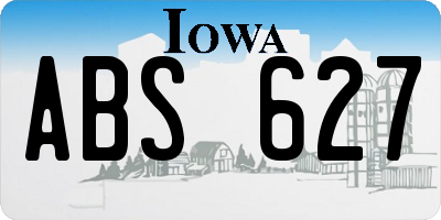 IA license plate ABS627