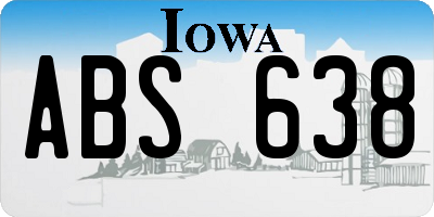 IA license plate ABS638