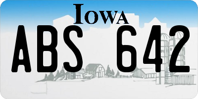 IA license plate ABS642