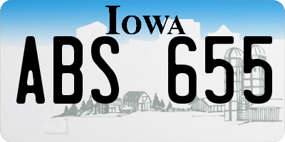 IA license plate ABS655