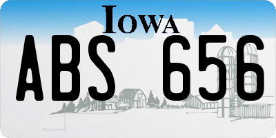 IA license plate ABS656