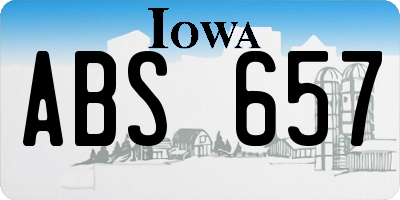 IA license plate ABS657