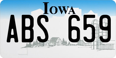 IA license plate ABS659