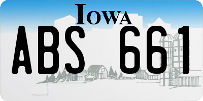 IA license plate ABS661