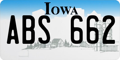 IA license plate ABS662
