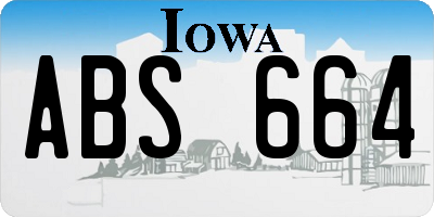 IA license plate ABS664