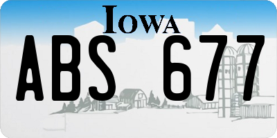 IA license plate ABS677