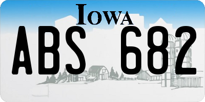 IA license plate ABS682