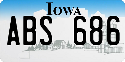 IA license plate ABS686