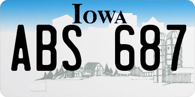IA license plate ABS687