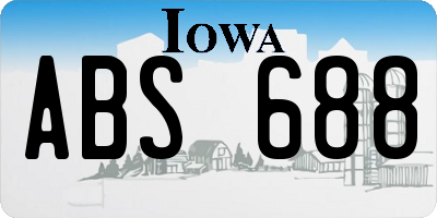 IA license plate ABS688