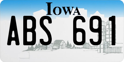IA license plate ABS691