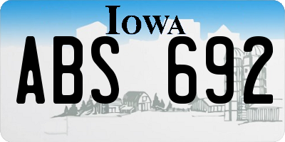 IA license plate ABS692