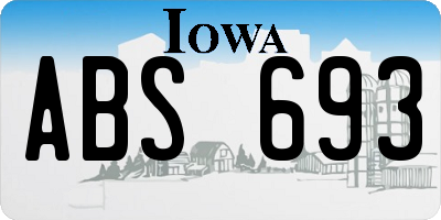 IA license plate ABS693