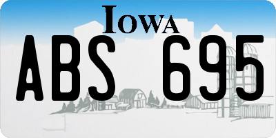 IA license plate ABS695