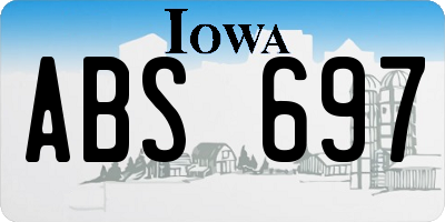 IA license plate ABS697
