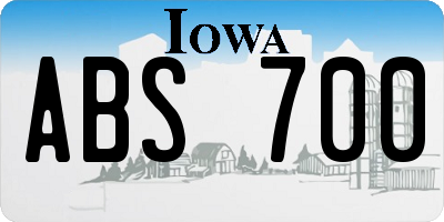 IA license plate ABS700