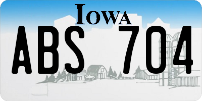 IA license plate ABS704