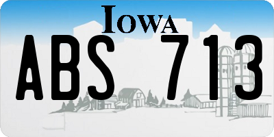 IA license plate ABS713