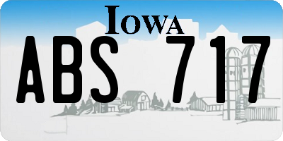 IA license plate ABS717
