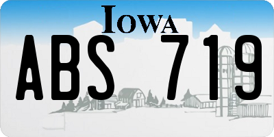 IA license plate ABS719