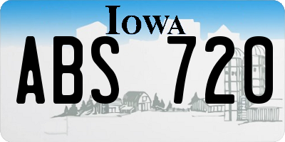 IA license plate ABS720