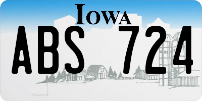 IA license plate ABS724