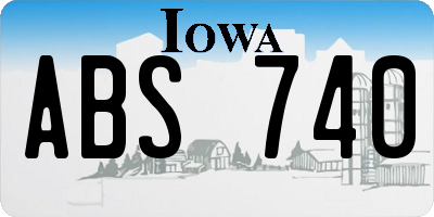 IA license plate ABS740