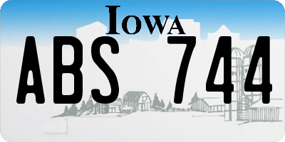 IA license plate ABS744