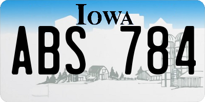 IA license plate ABS784