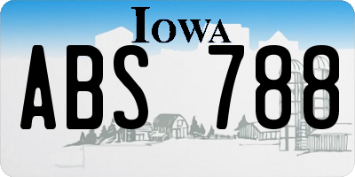 IA license plate ABS788