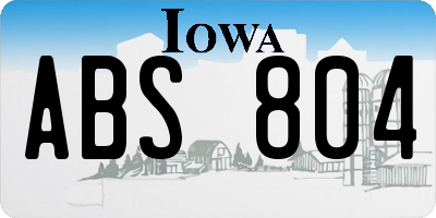IA license plate ABS804