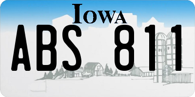 IA license plate ABS811