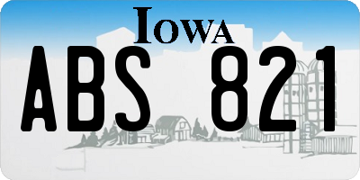 IA license plate ABS821