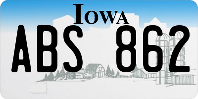 IA license plate ABS862